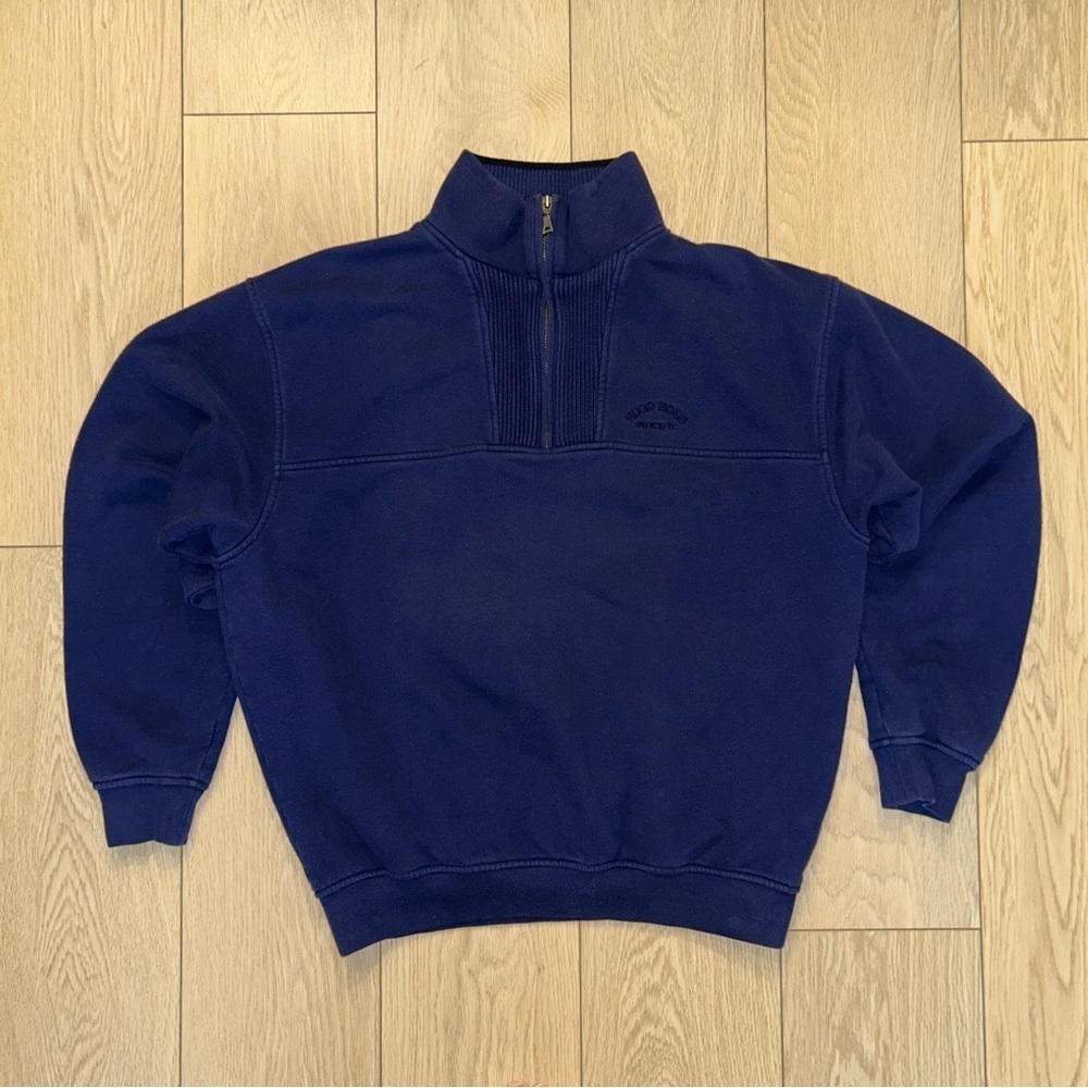 Hugo Boss Sport Men’s Blue Quarter Zip Sweatshirt Small